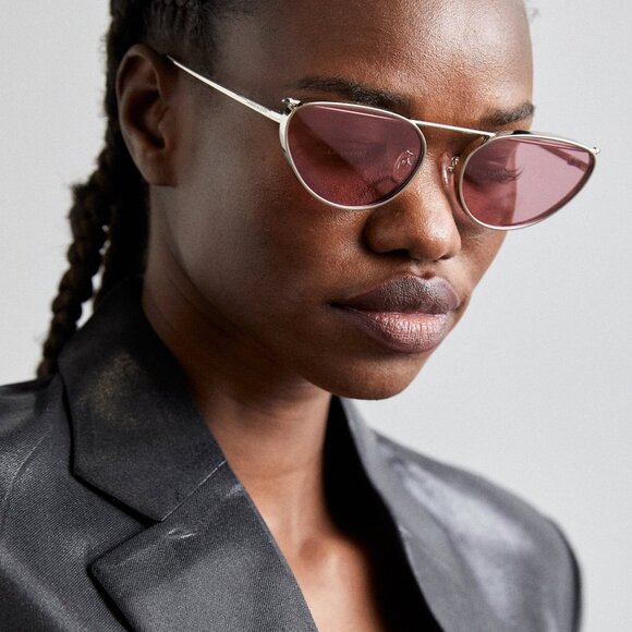 NEW AM0424S 003 ALEXANDER MCQUEEN PINK WOMAN SUNGLASSES NEW ALEXANDER MCQUEEN AM0424S 003 SILVER WOMAN SUNGLASSES  main image 3